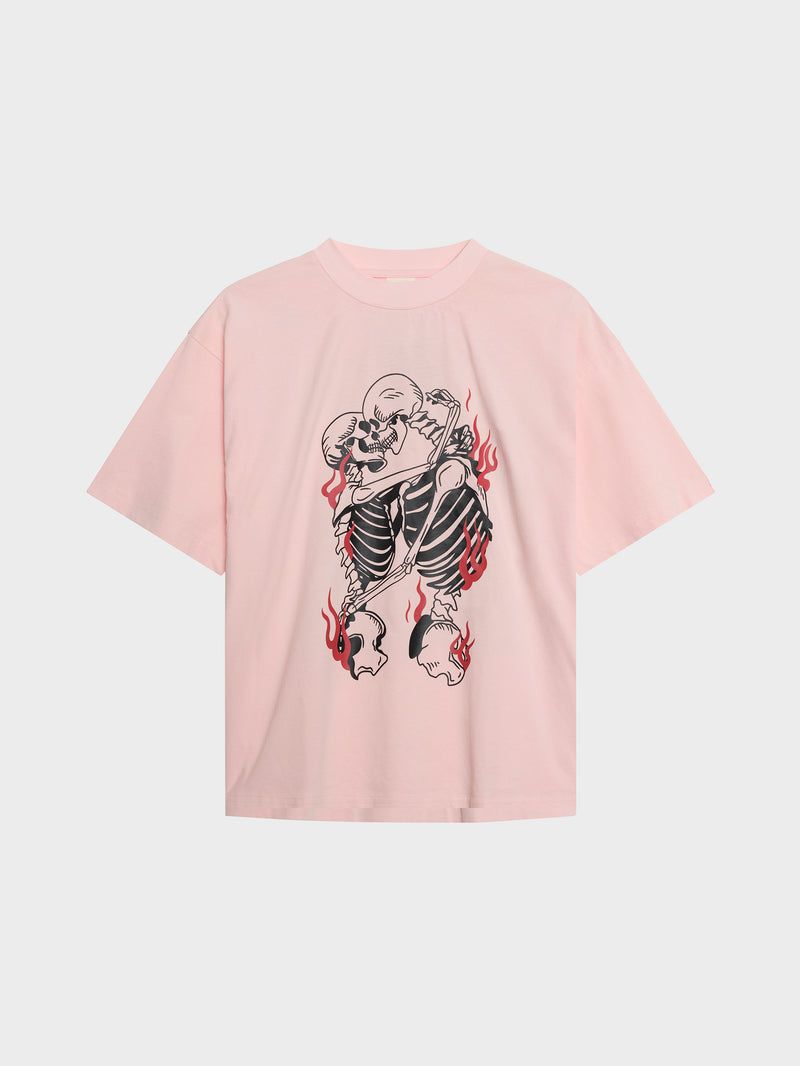 Love Me Till I'm Bones Tee - Washed Pink