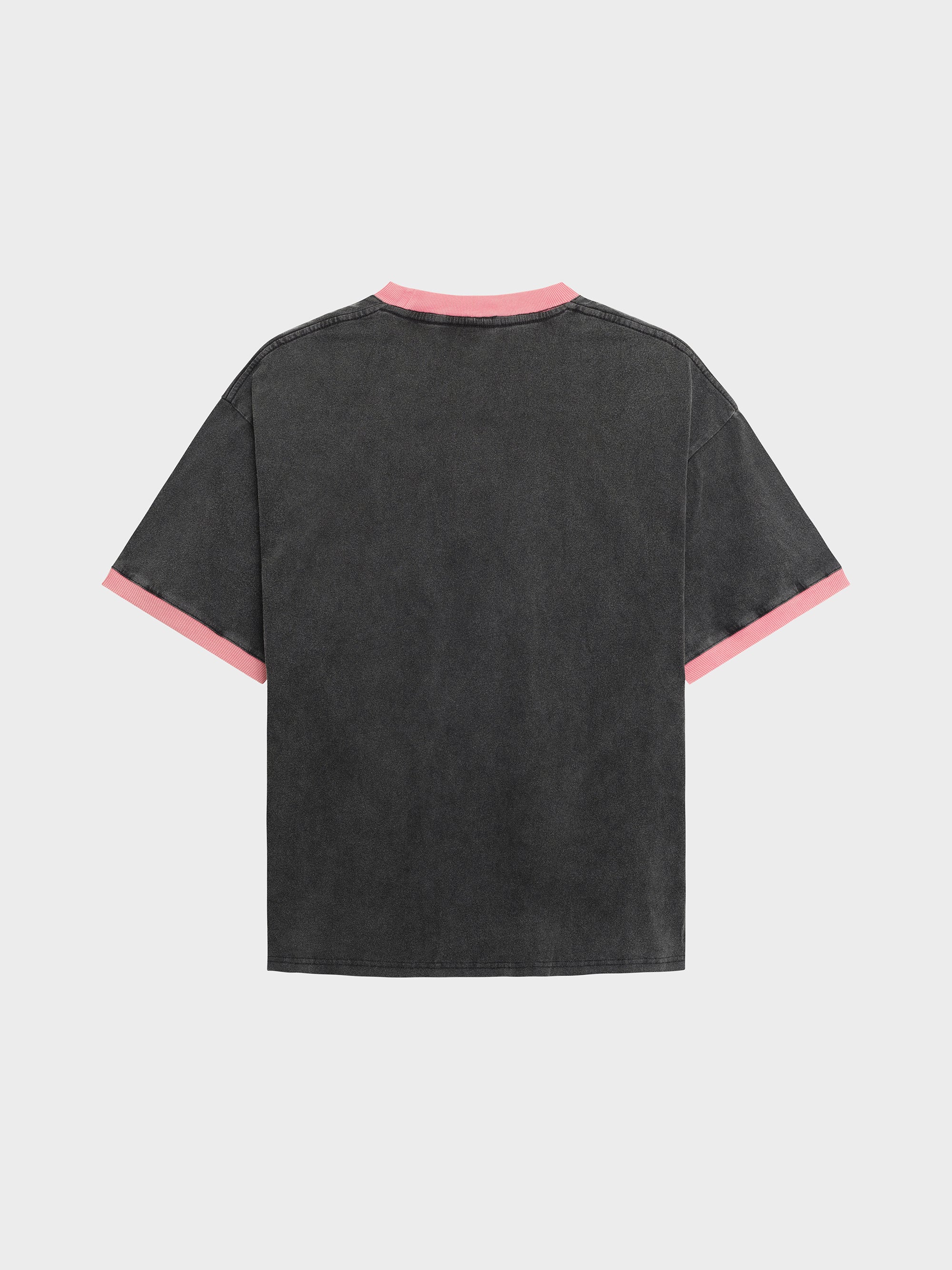 Neon Cowgirl Ringer Tee - Washed Black/Pink