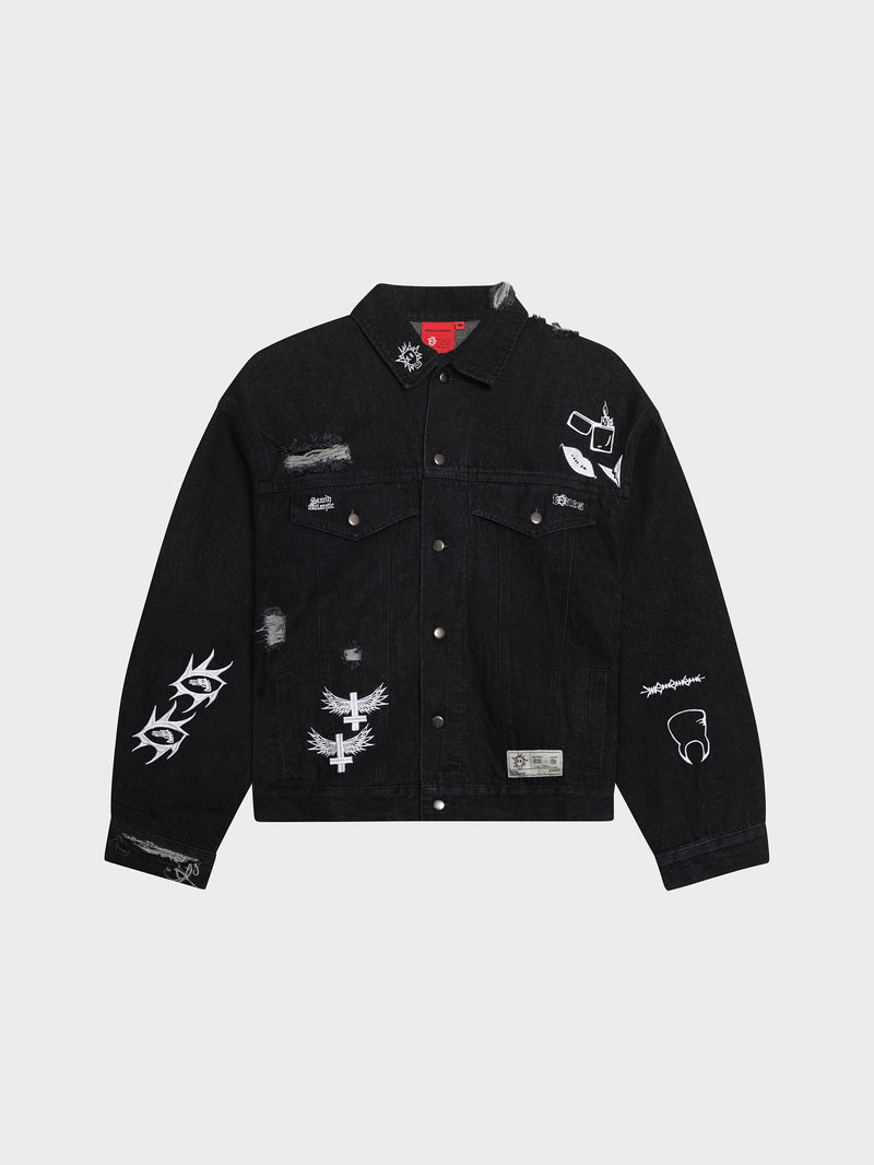 Stand Atlantic x Bones Denim Jacket - Vintage Black