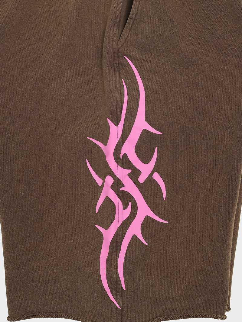 Cyber Baggy Jersey Shorts - Chocolate/Pink
