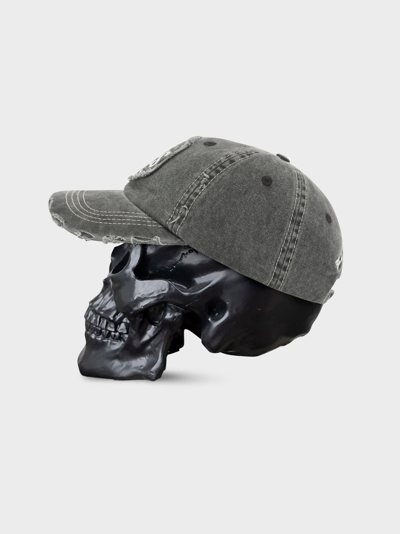 Chaos Distressed Dad Cap - Washed Black
