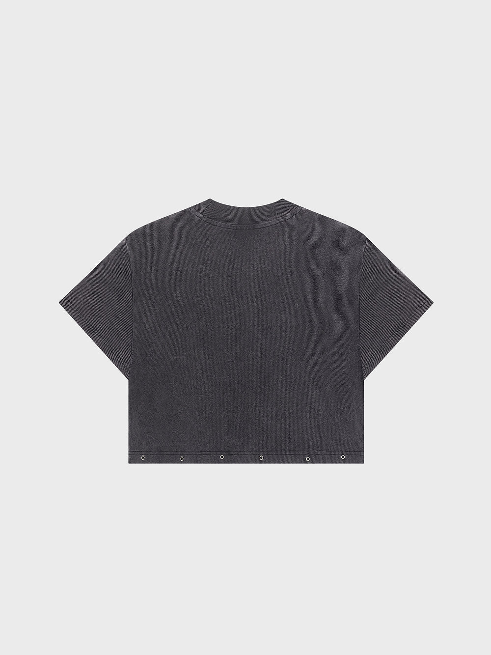 Eyelet Ribbed Crop - Vintage Black