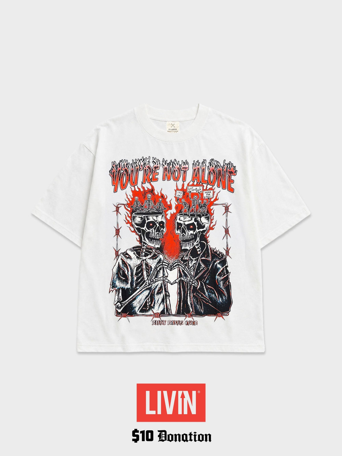 You're Not Alone Slub Tee - Vintage White