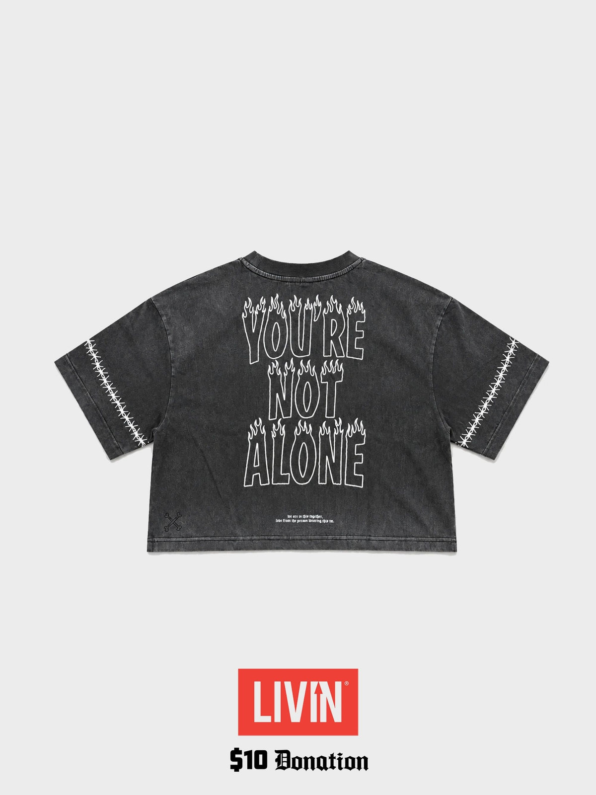 In It Together Cropped Tee - Sunfaded Black