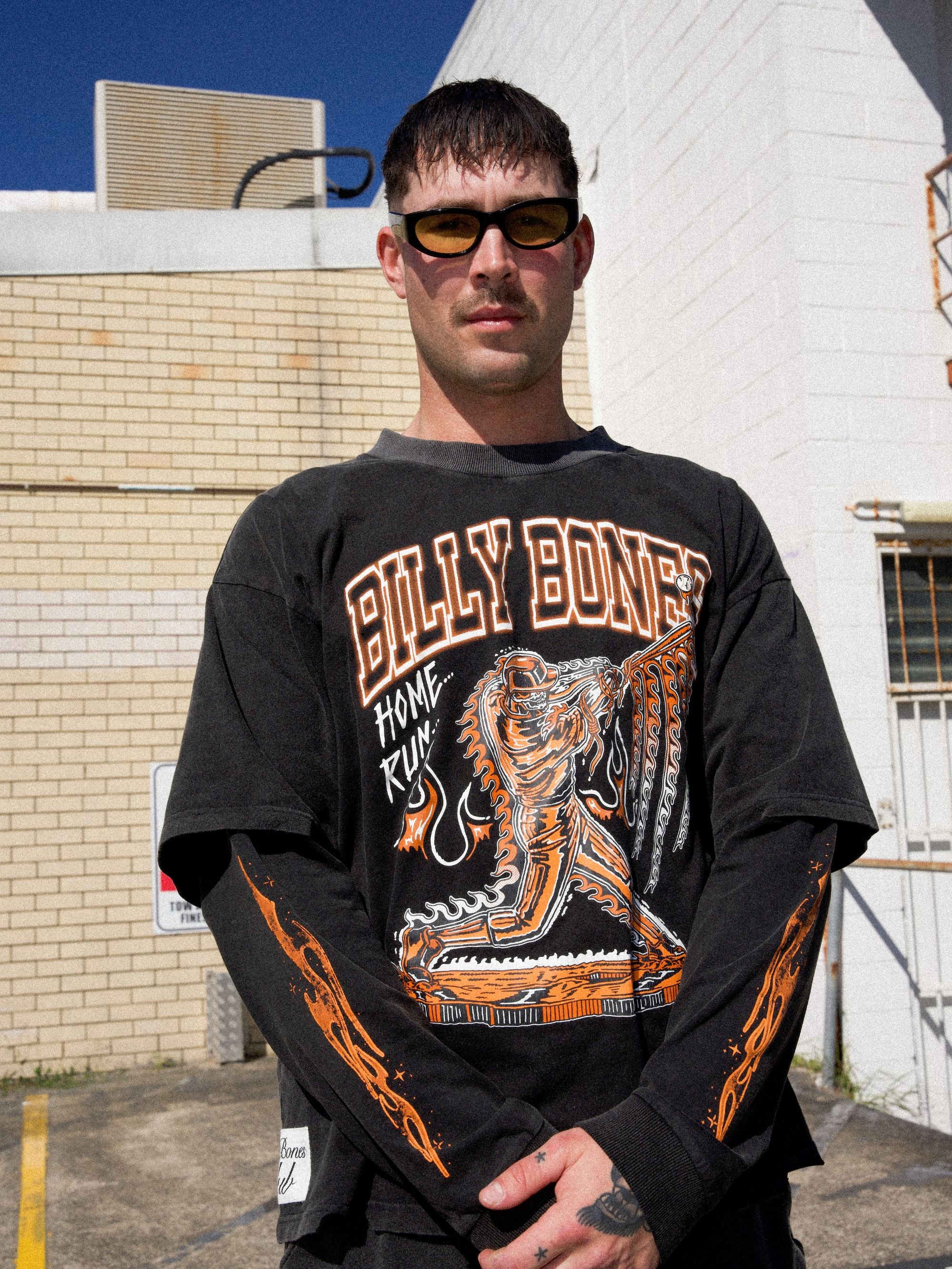 Home Run Long Sleeve - Washed Black