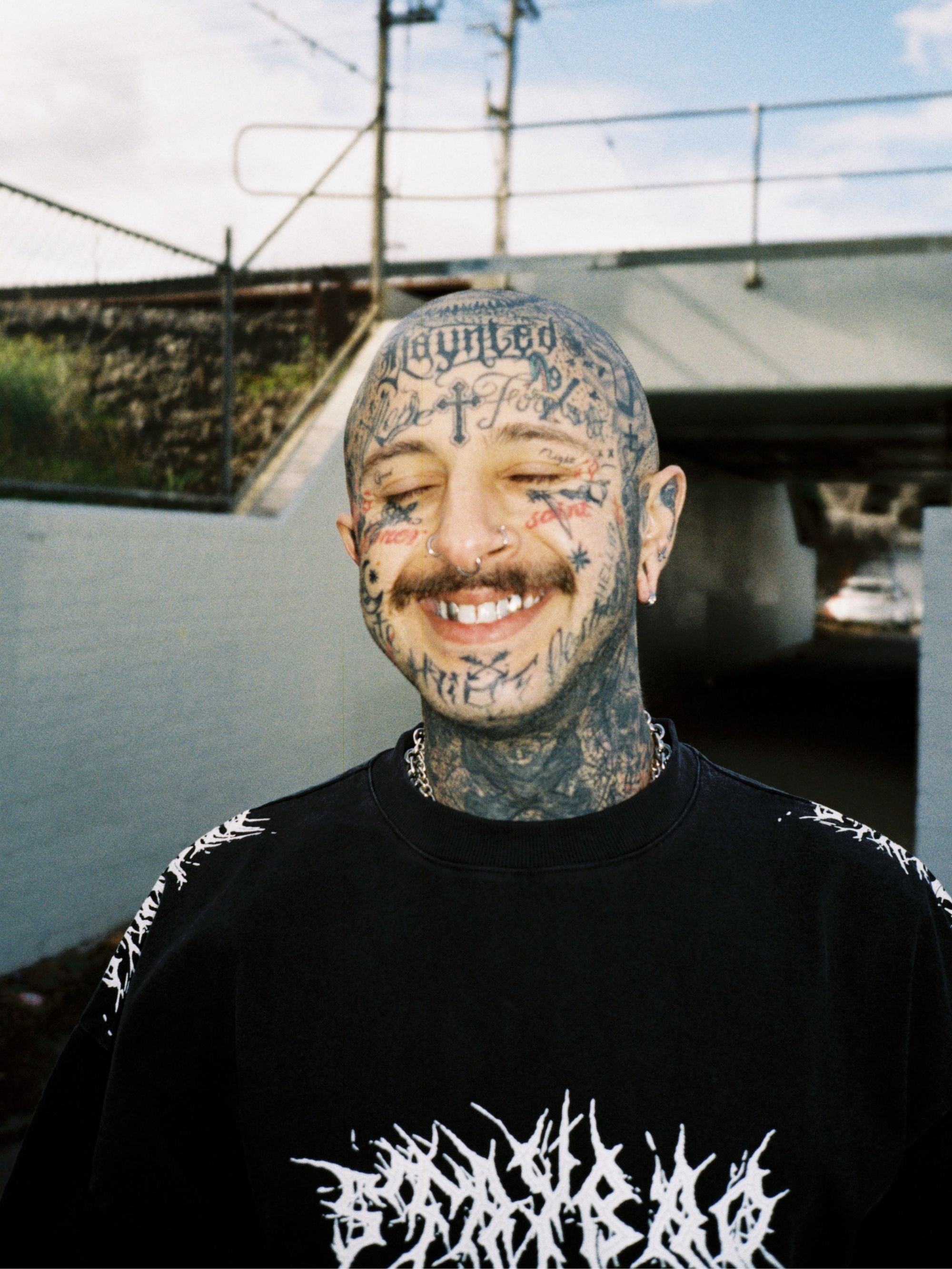 Stay Bad Static Tee - Washed Black