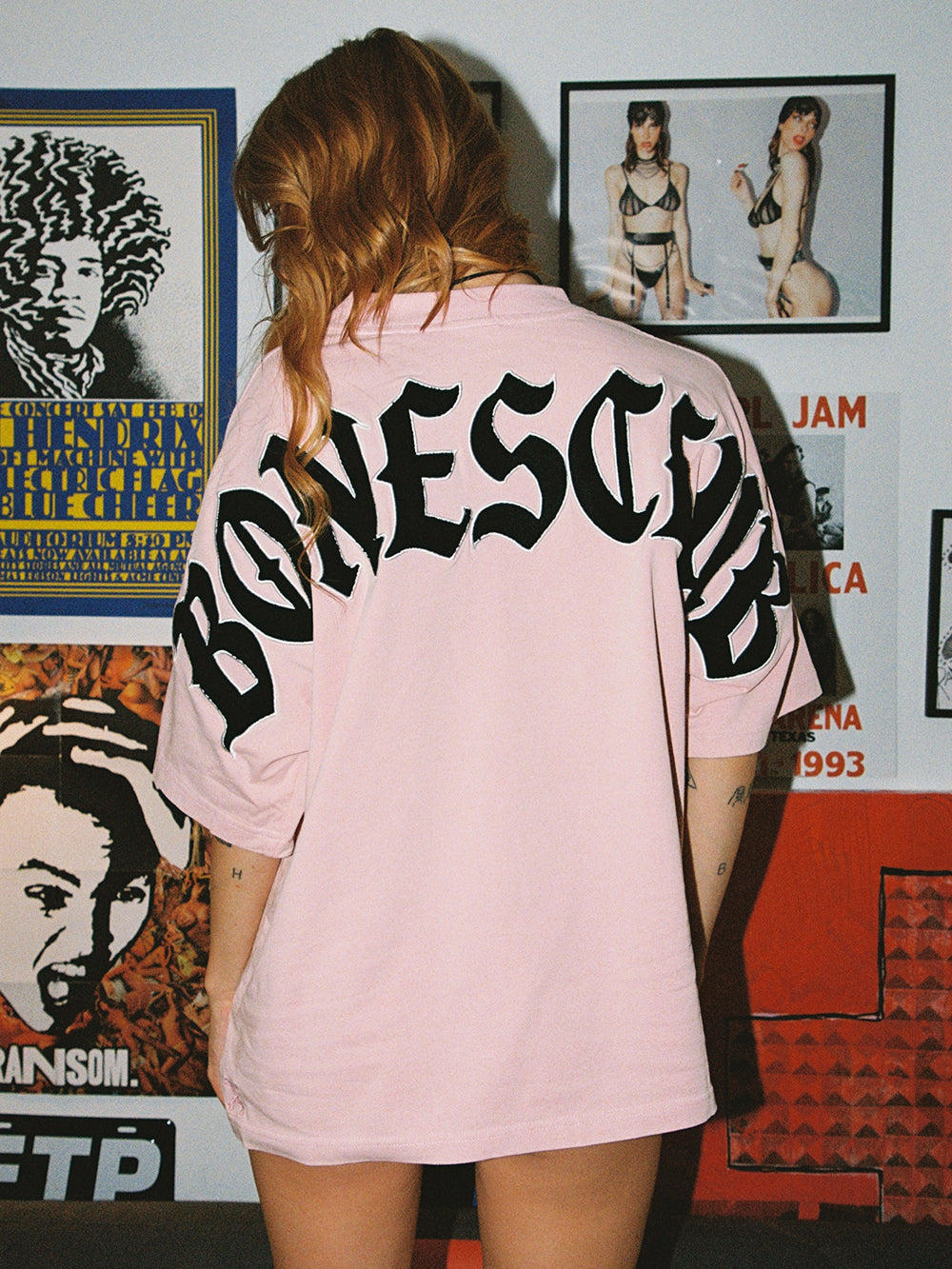 Bones Club Tee - Pink/Black