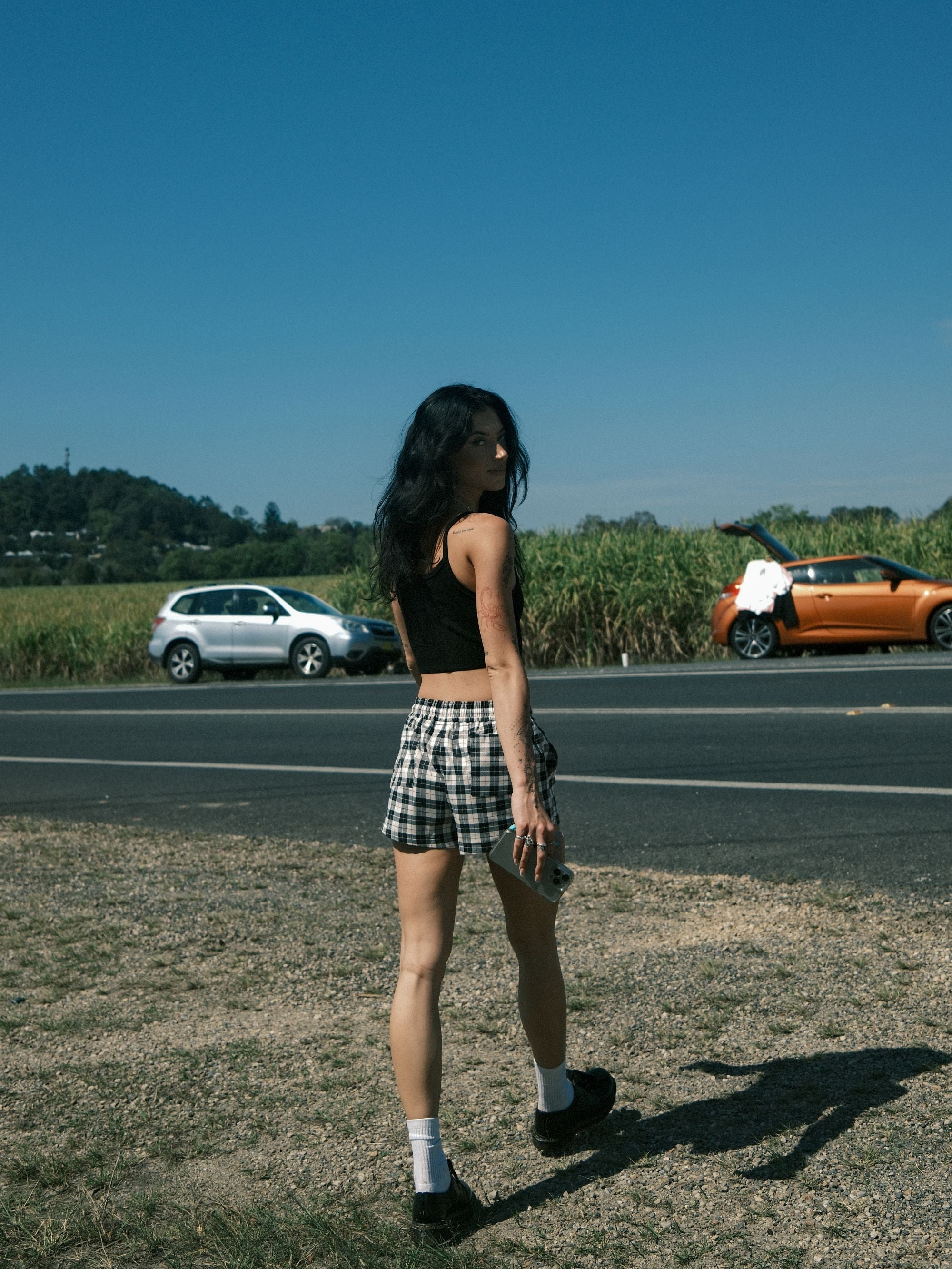 Bones Club Rib Crop - Vintage Black