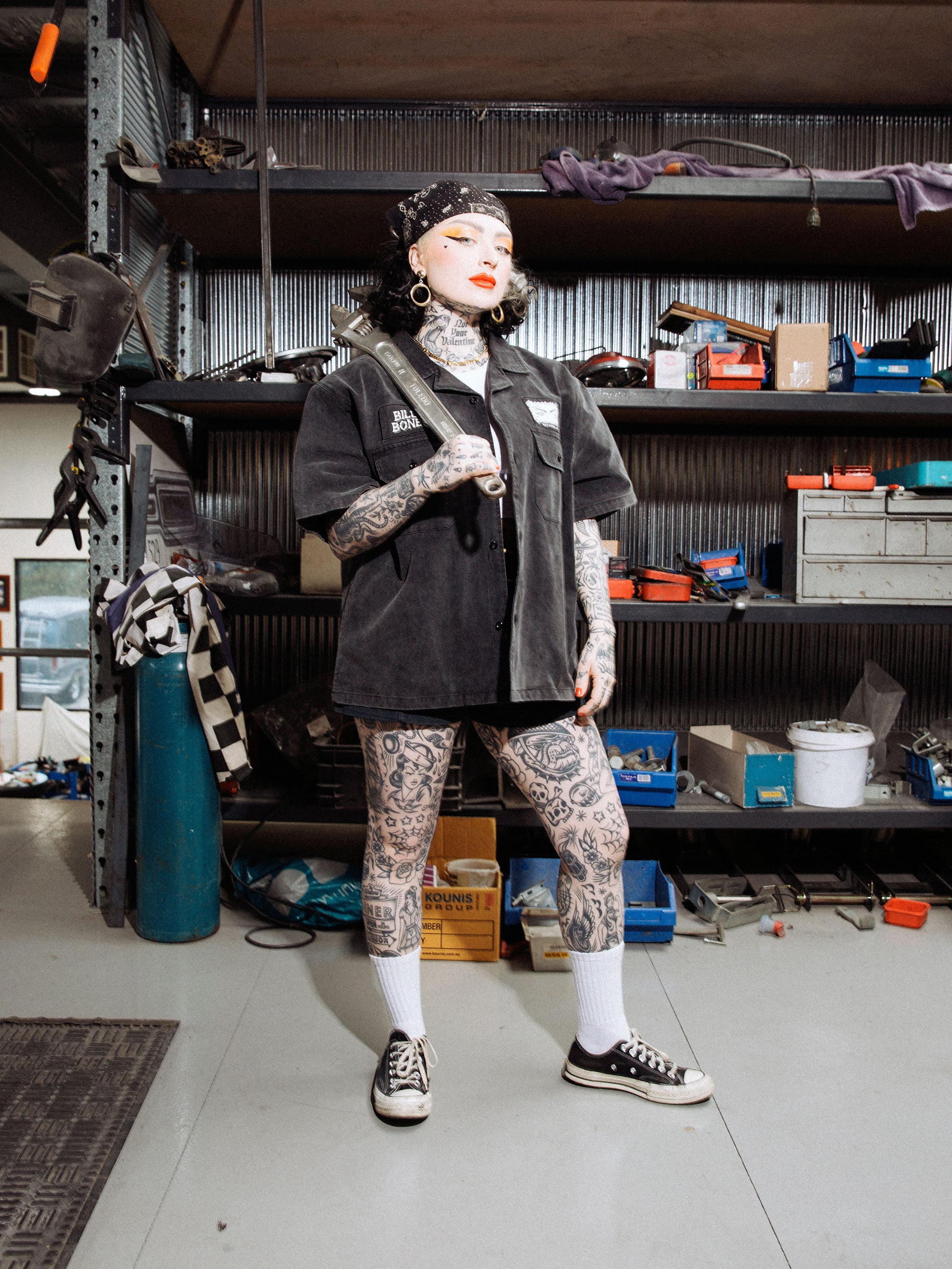 Bones Garage Work Shirt - Washed Black