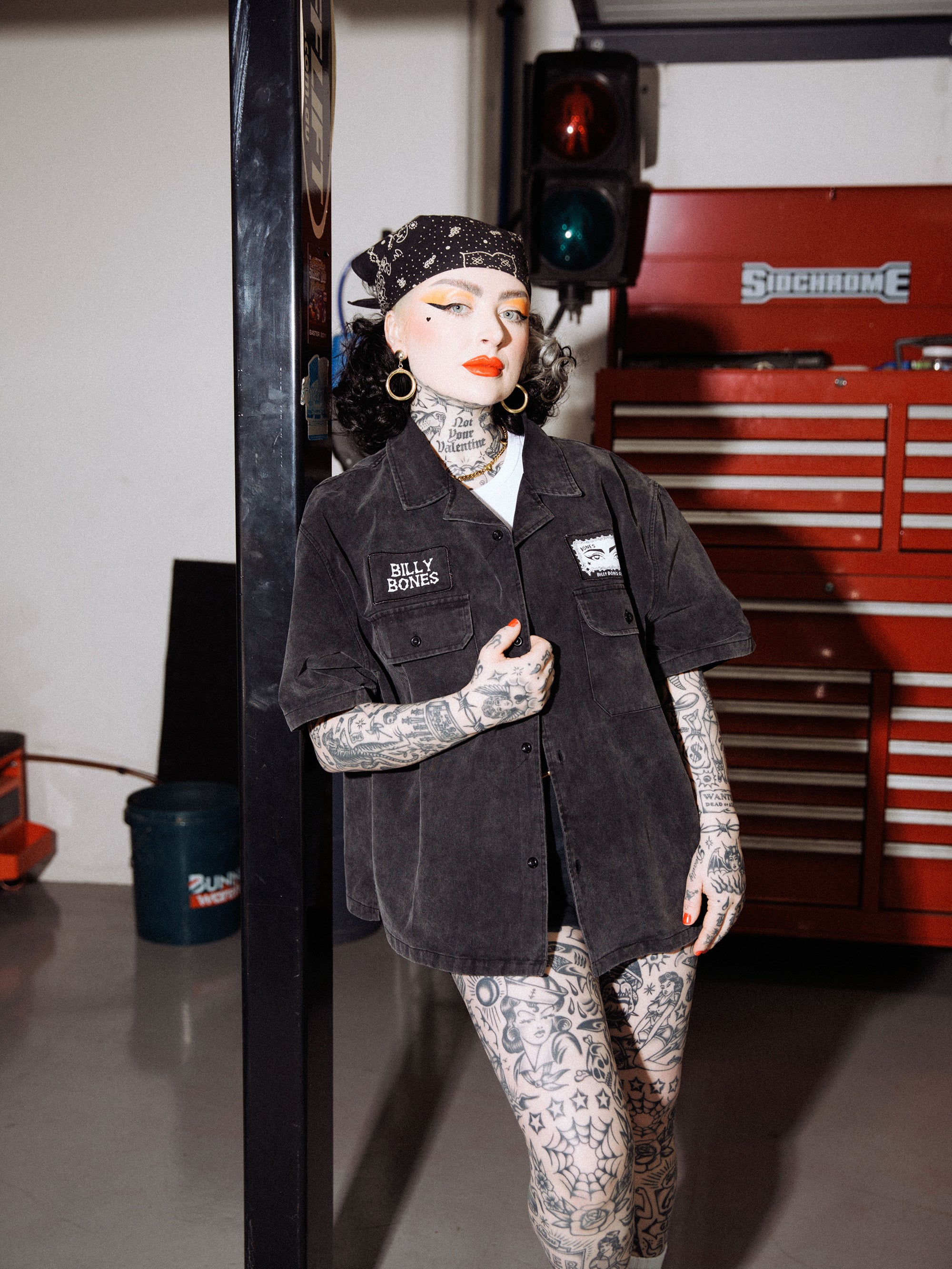 Bones Garage Work Shirt - Washed Black