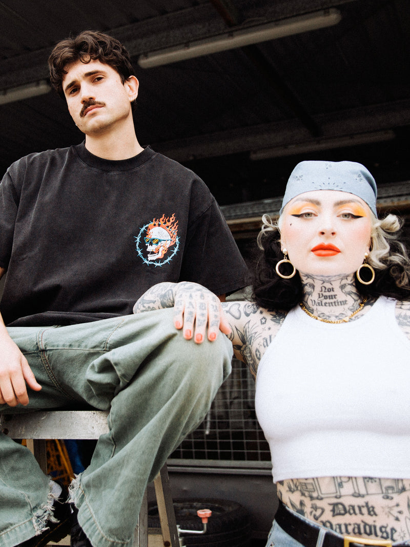 Raised By Fire Tee - Vintage Black