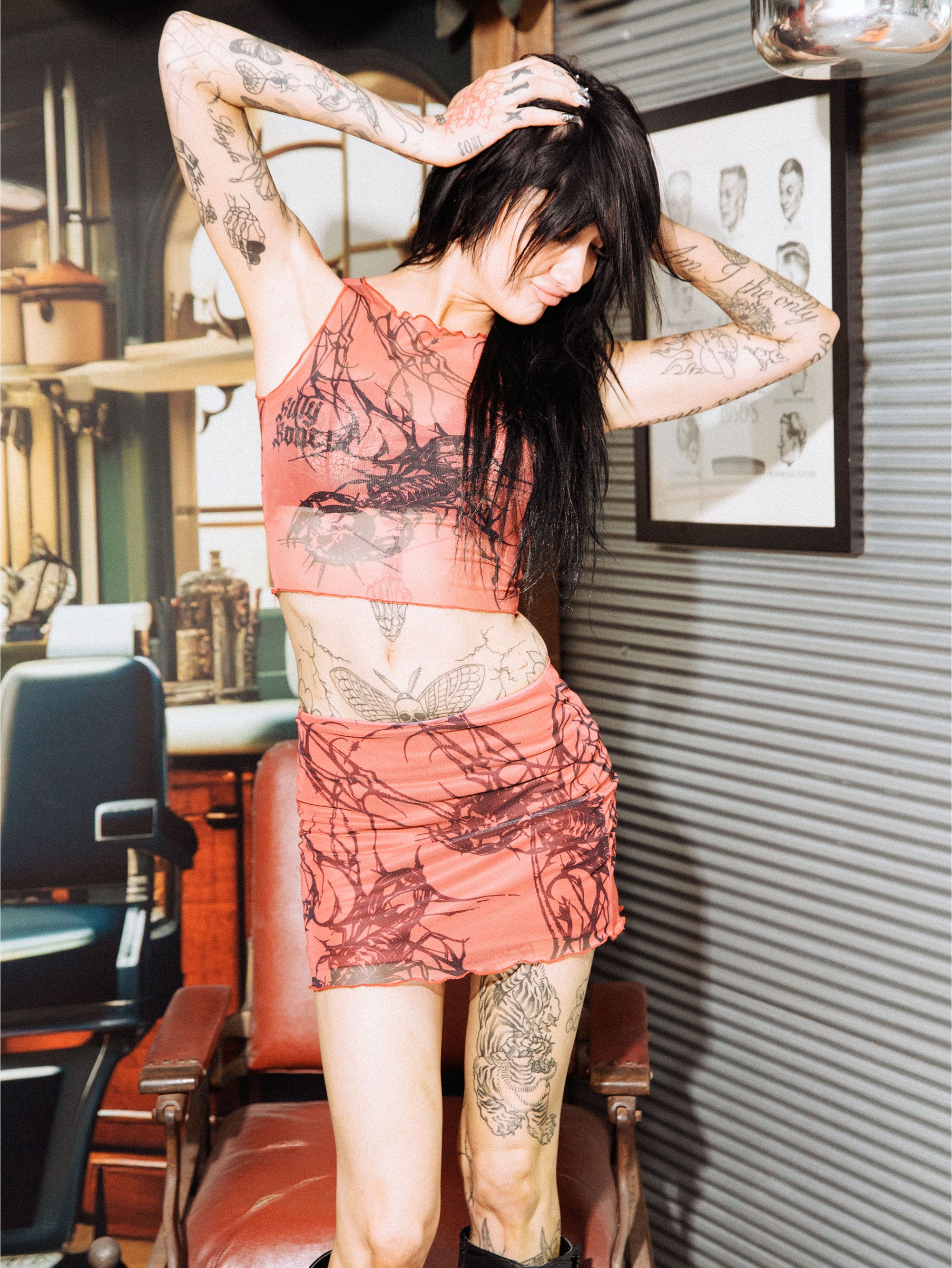 Scorpion Mesh Top - Red