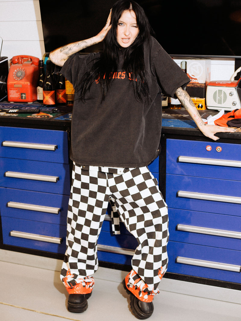 Burner Overalls - Check/Flame