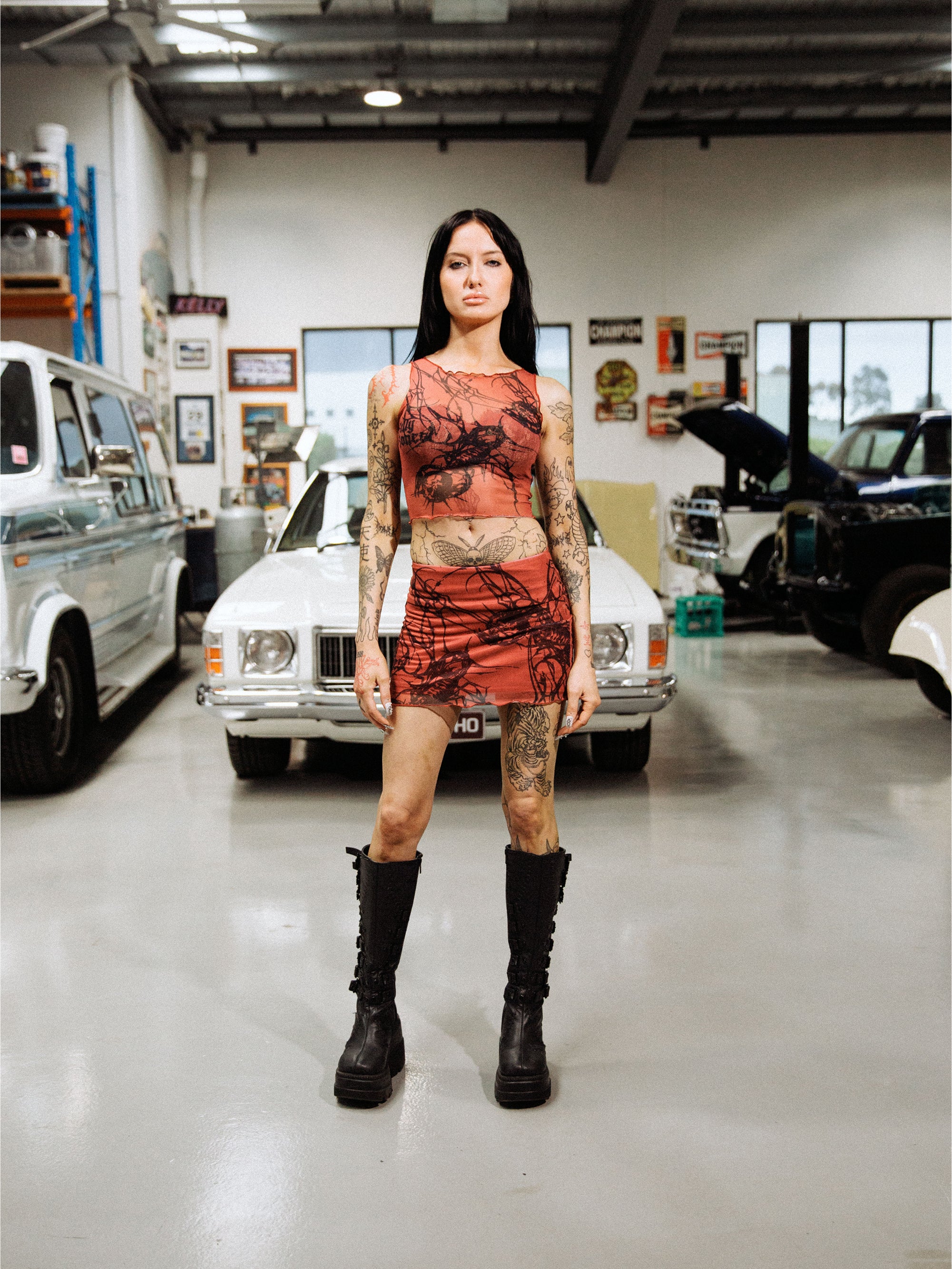 Scorpion Mesh Top - Red