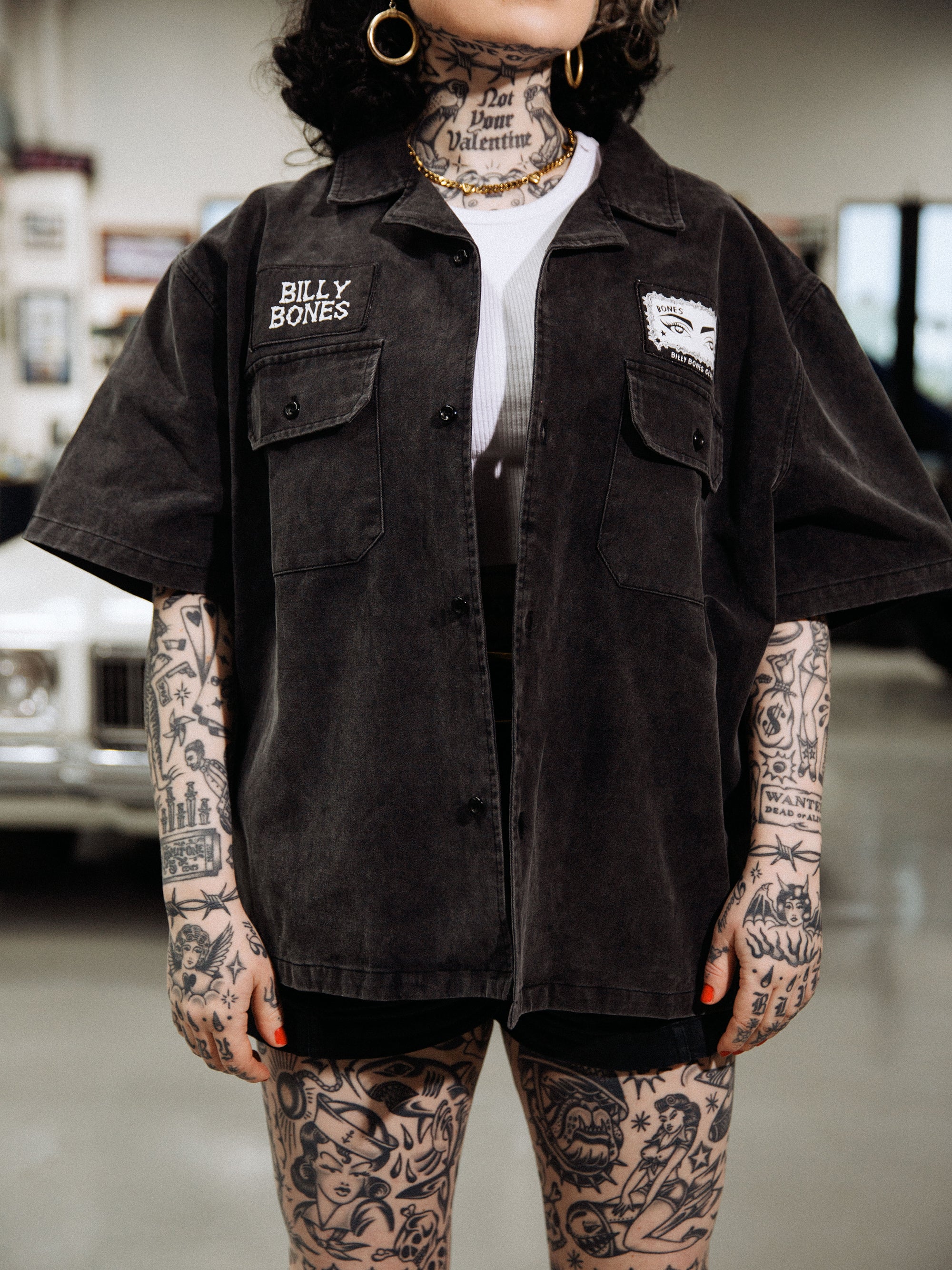 Bones Garage Work Shirt - Washed Black