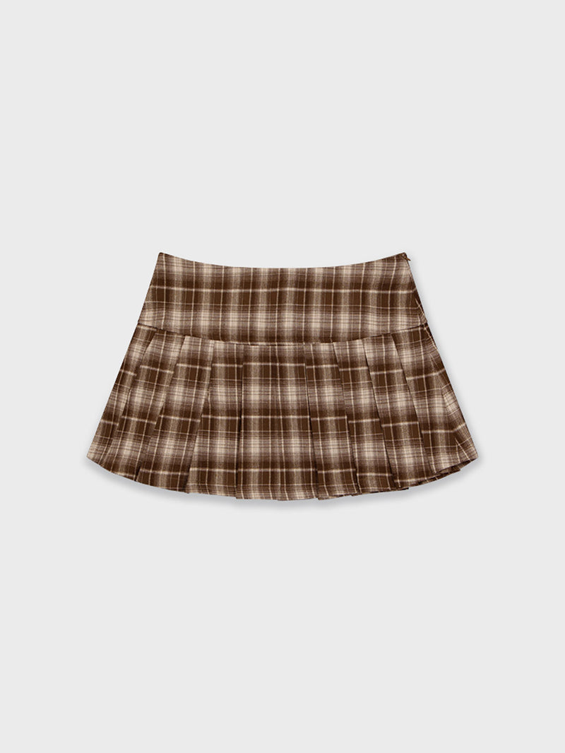 Bad Decisions Plaid Skirt - Brown