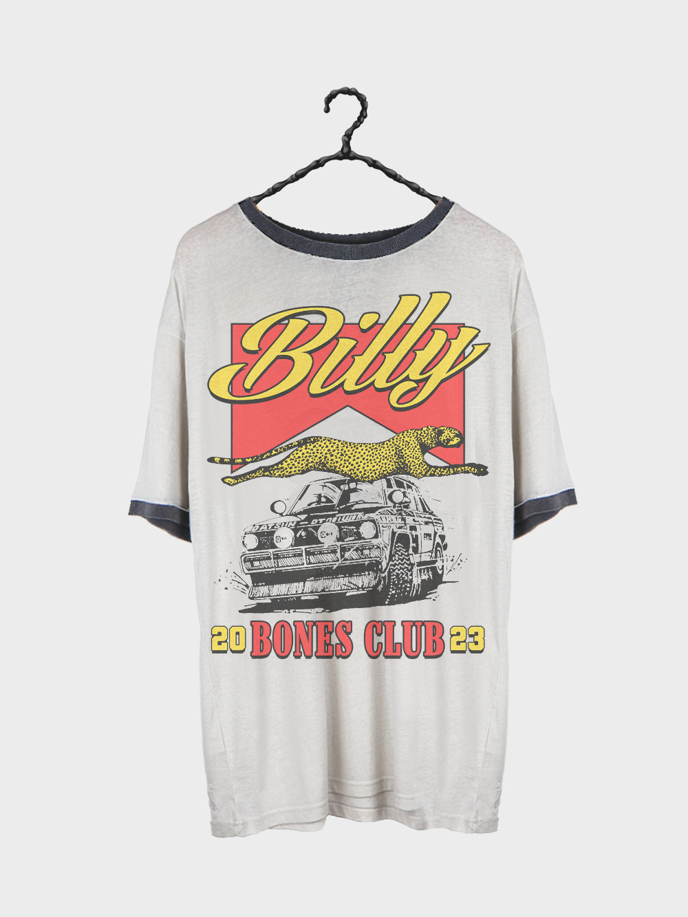 75mph Oversized Ringer Tee - Vintage Wash | Billy Bones Club
