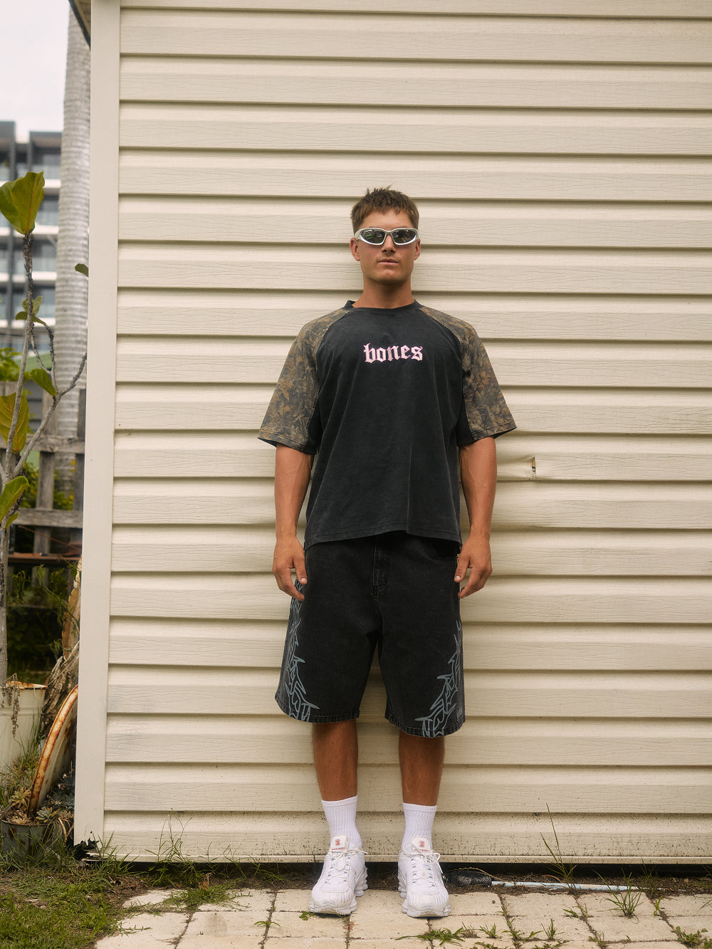 Lovers Steeze Panel Tee - Washed Black/Camo