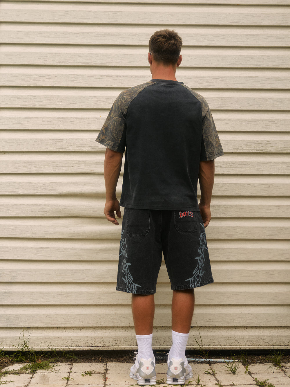 Lovers Steeze Panel Tee - Washed Black/Camo