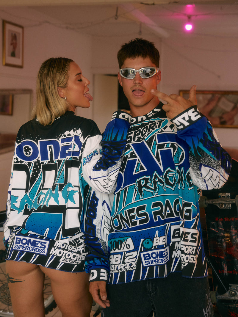 Bones Motocross Jersey - Blue/Black