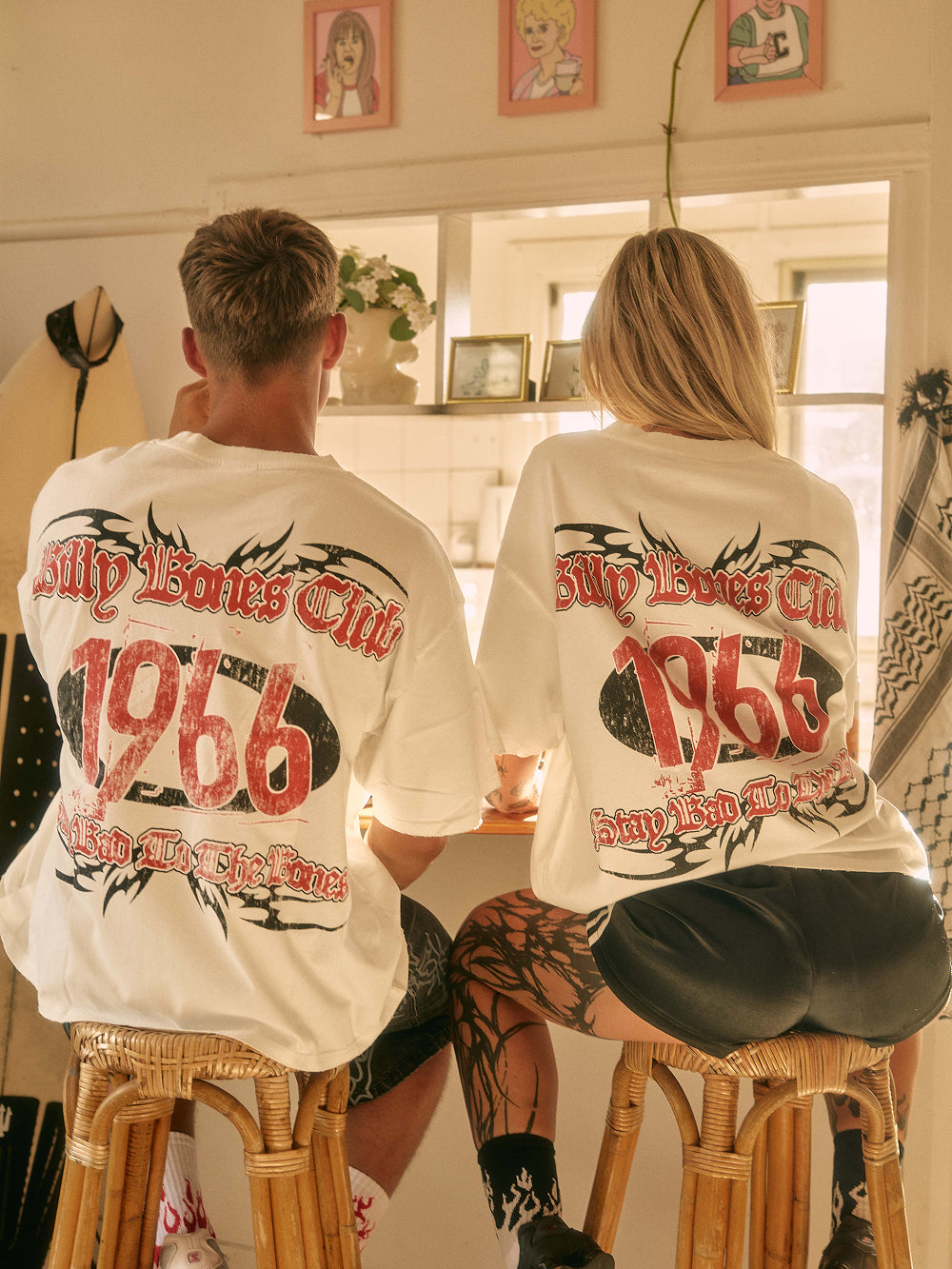 Cyber Bones Box Tee - Distressed White