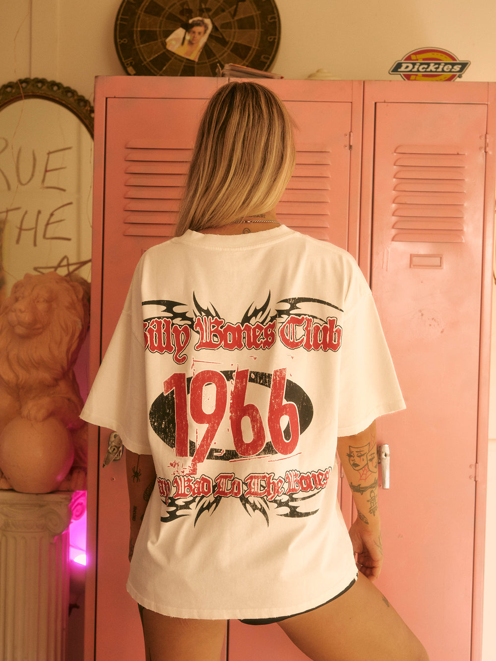 Cyber Bones Box Tee - Distressed White