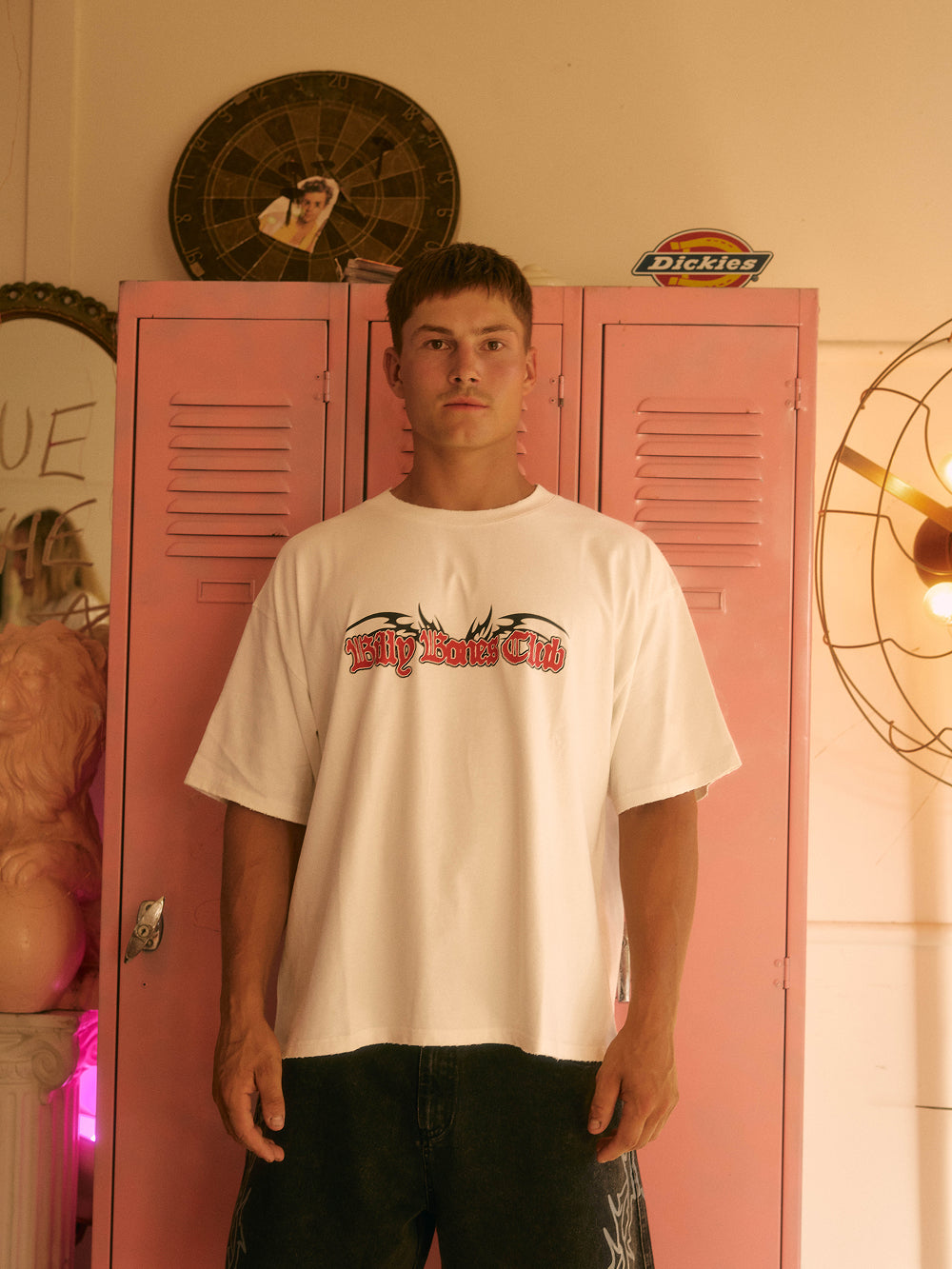 Cyber Bones Box Tee - Distressed White