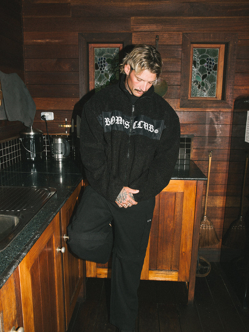 Bones Club Zip Sherpa - Black