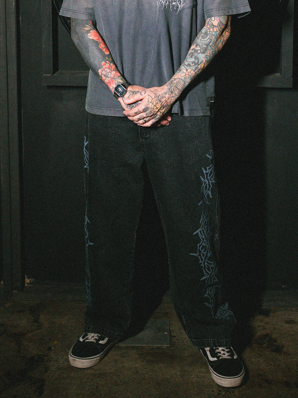 Barb Denim Jeans Baggy - Washed Black