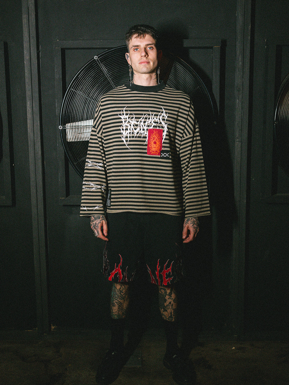 Rocker Longsleeve Patch Tee - Striped