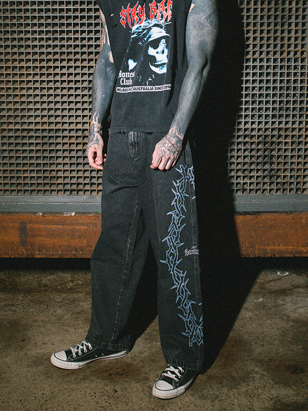 Barb Denim Jeans Straight - Washed Black