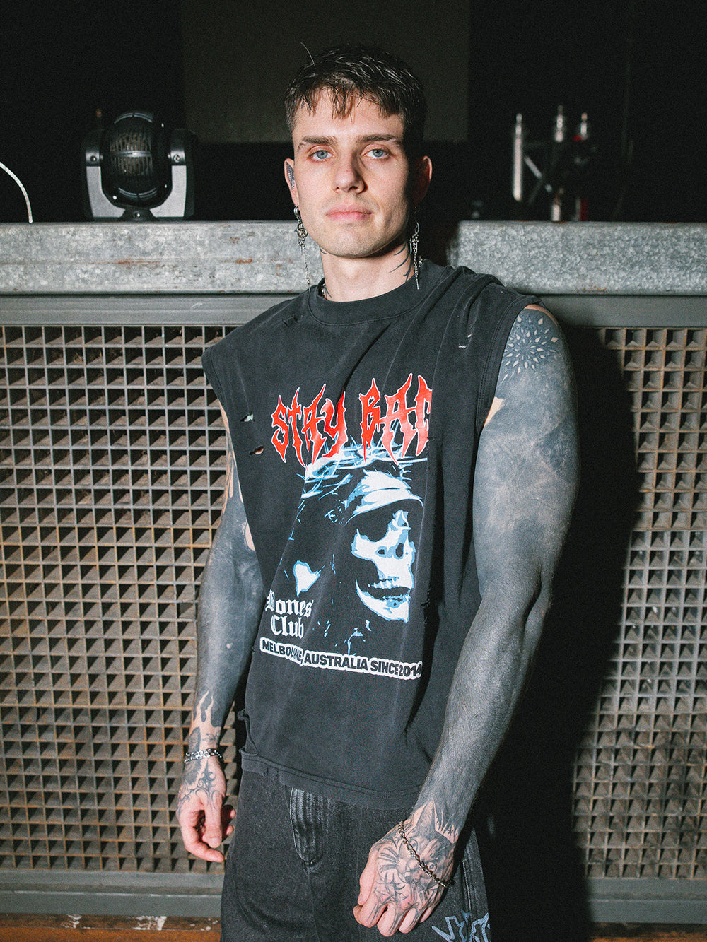 Stay Bad Distressed Tank - Vintage Black
