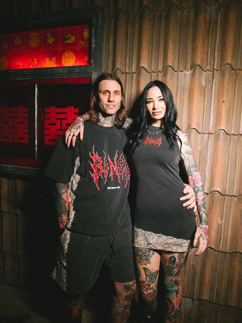 Thorned Camo Dress - Washed Black