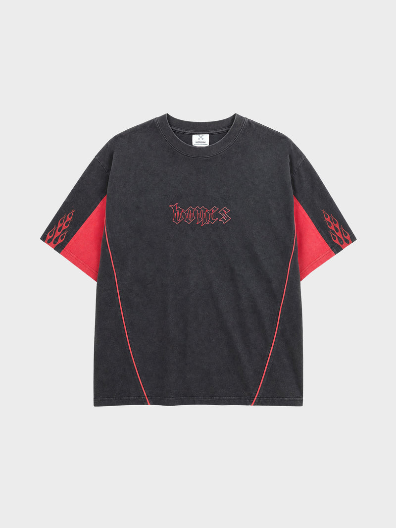 90's Steeze Panel Tee - Vintage Black/Red