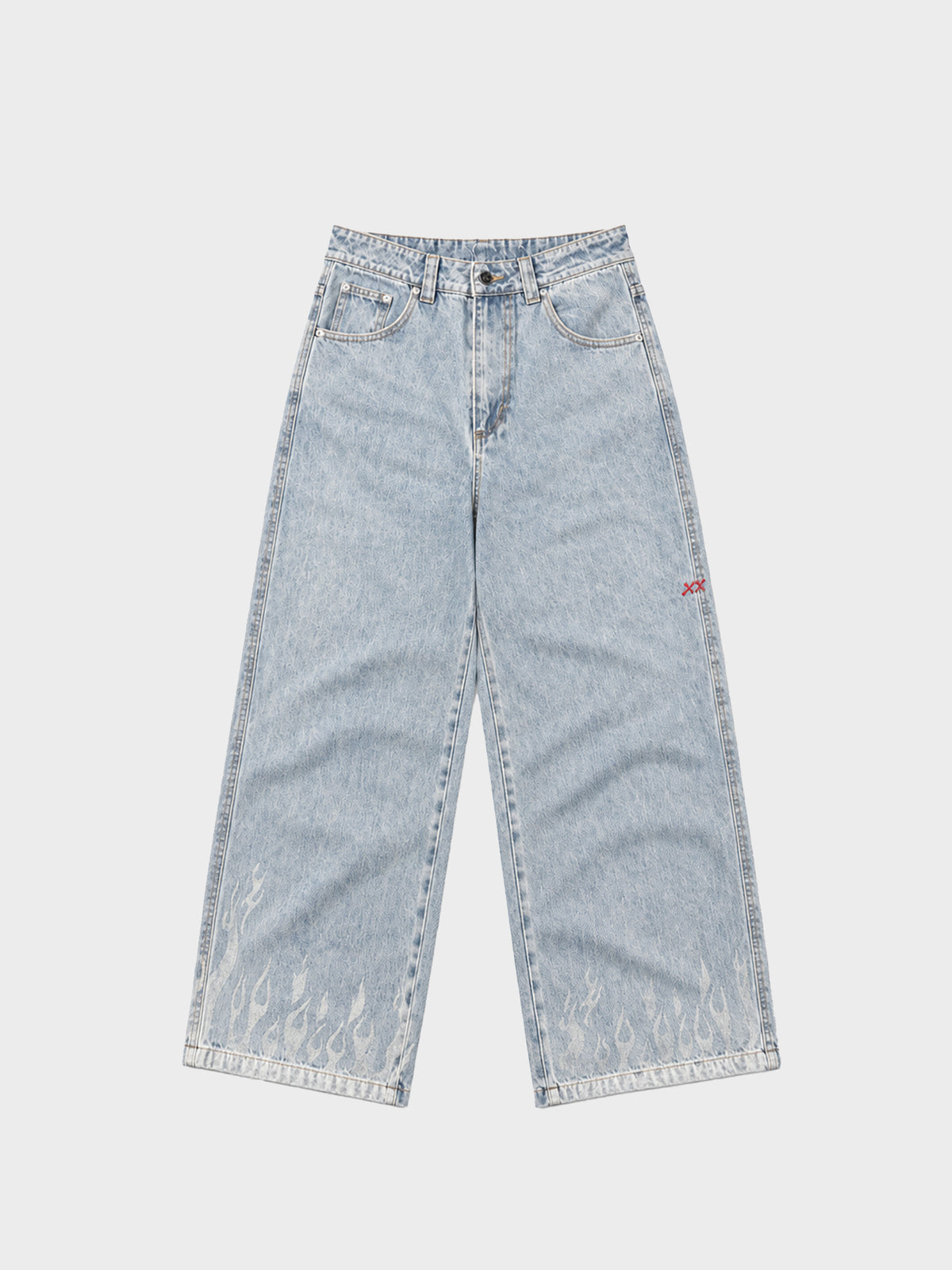 Bones Burner Denim Jeans (Baggy) - Washed Blue