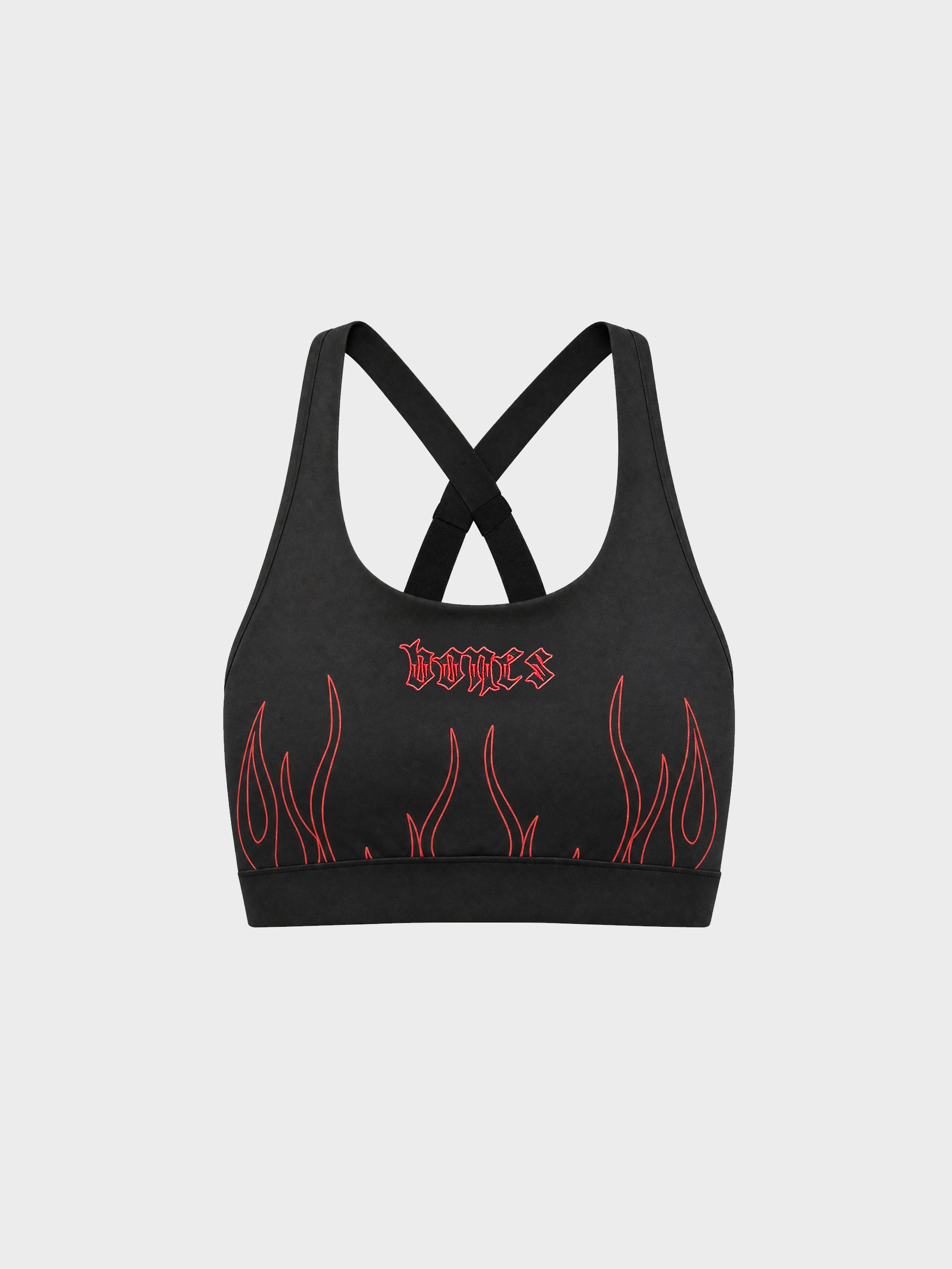 Flamed Sports Bra - Black/Red
