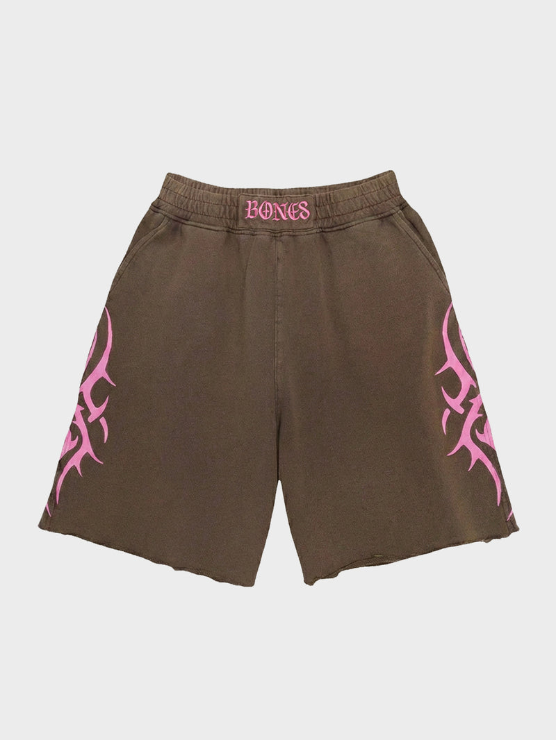 Cyber Baggy Jersey Shorts - Chocolate/Pink