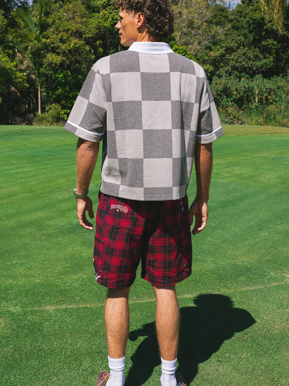Swingers Check Polo - Grey