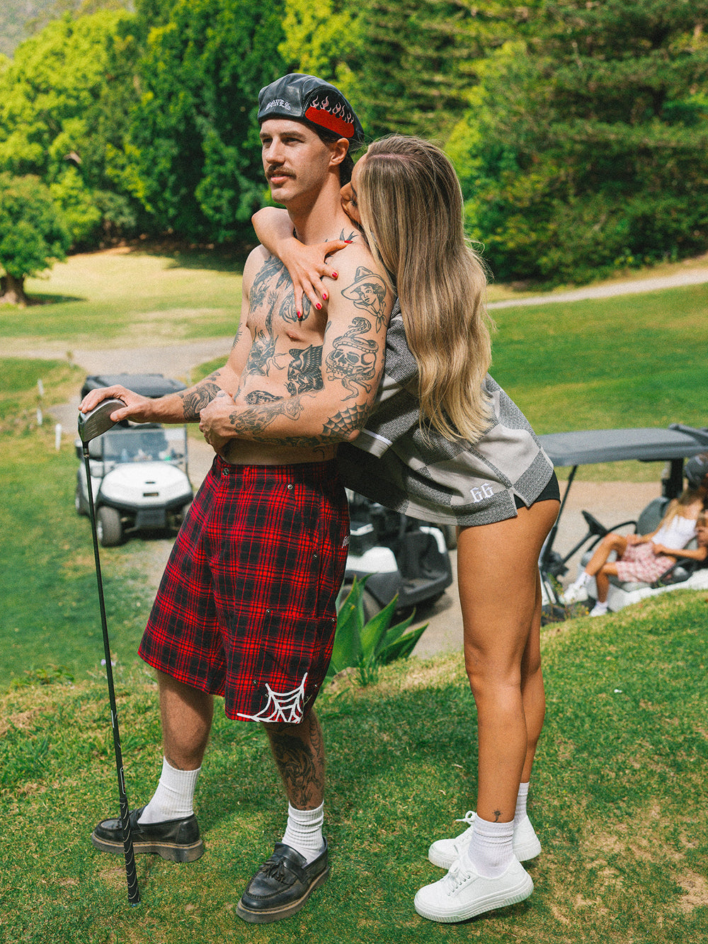 Swingers Plaid Shorts - Black/Red