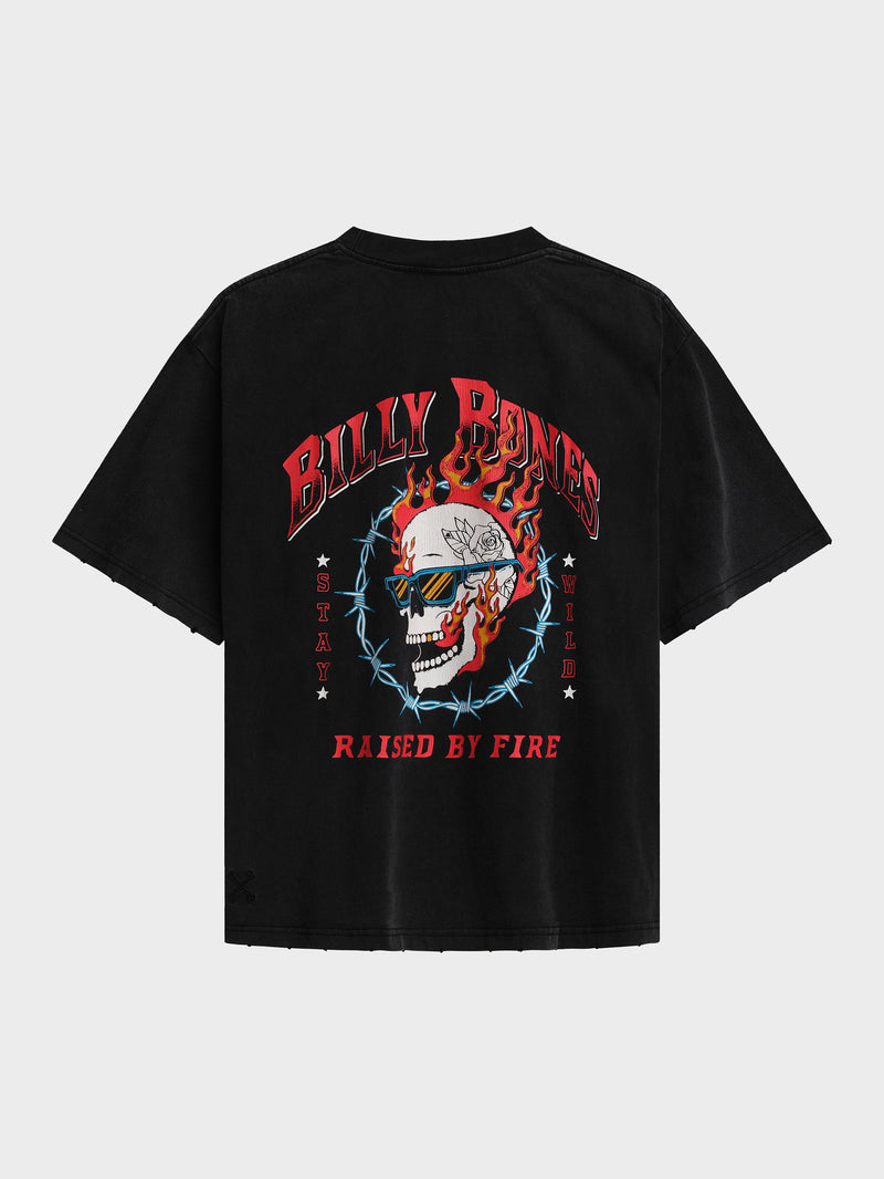 Raised By Fire Tee - Vintage Black