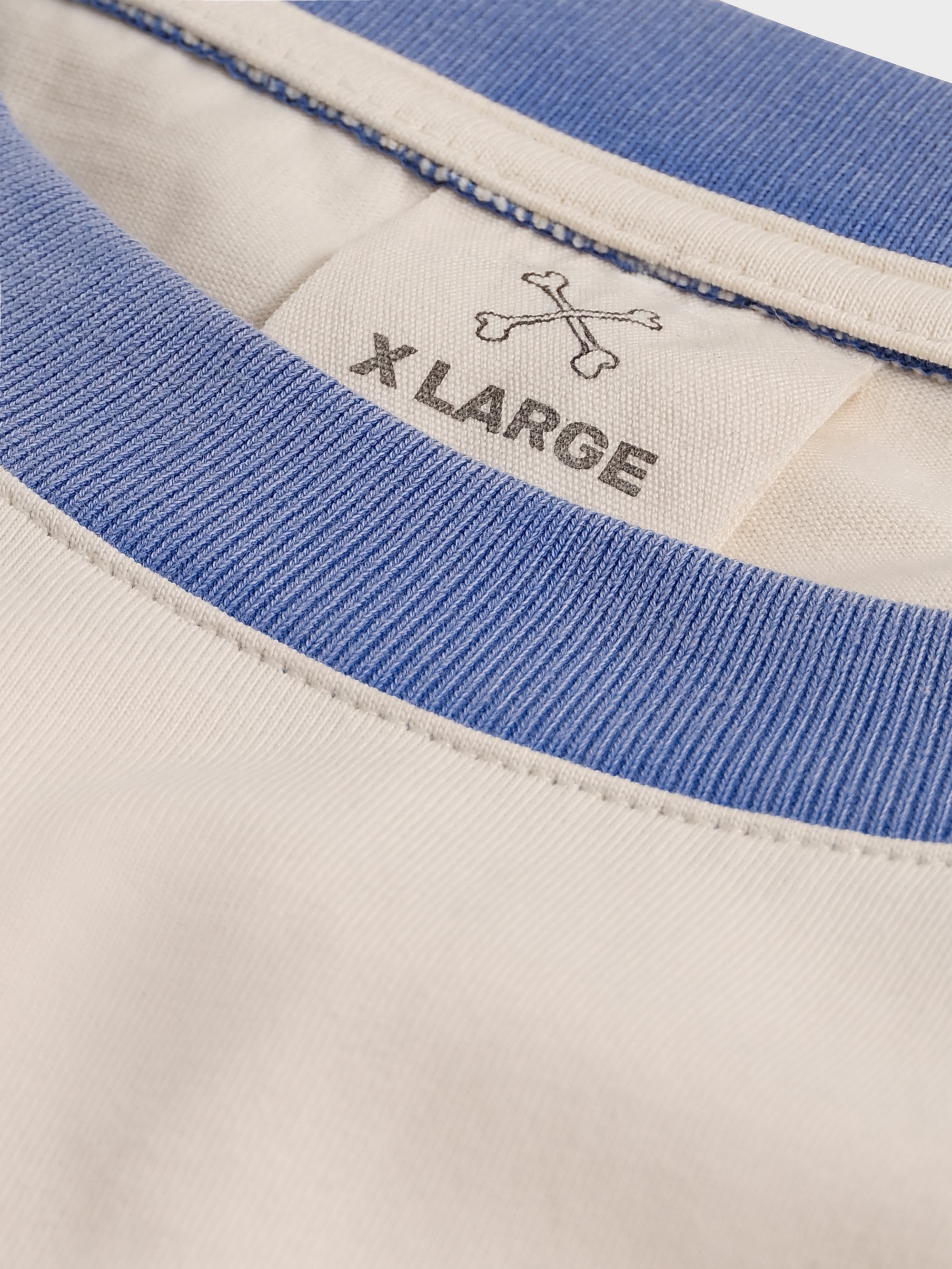 Raised By Fire Ringer Tee - Vintage White/Blue