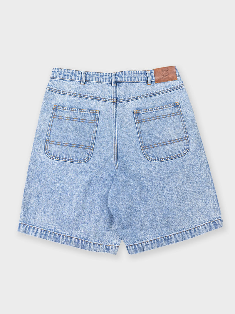 Five Finger Denim Short - Washed Blue
