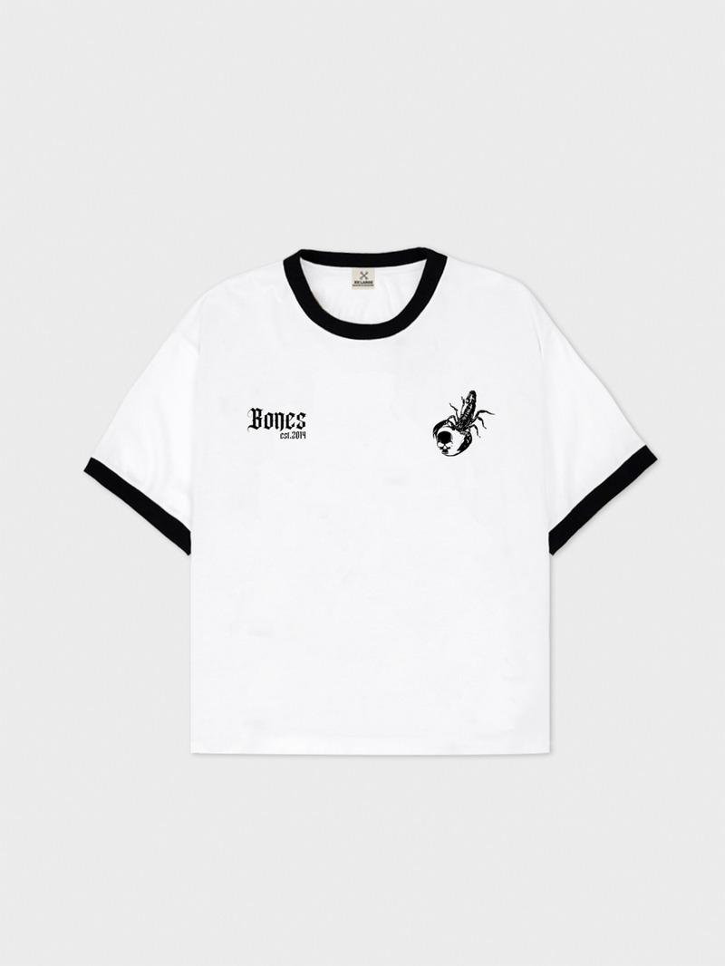 Heavy Sting Ringer Tee - White/Washed Black