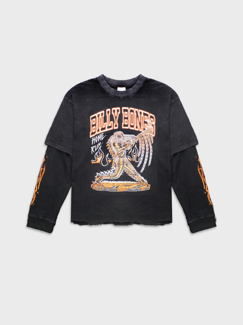 Home Run Long Sleeve - Washed Black
