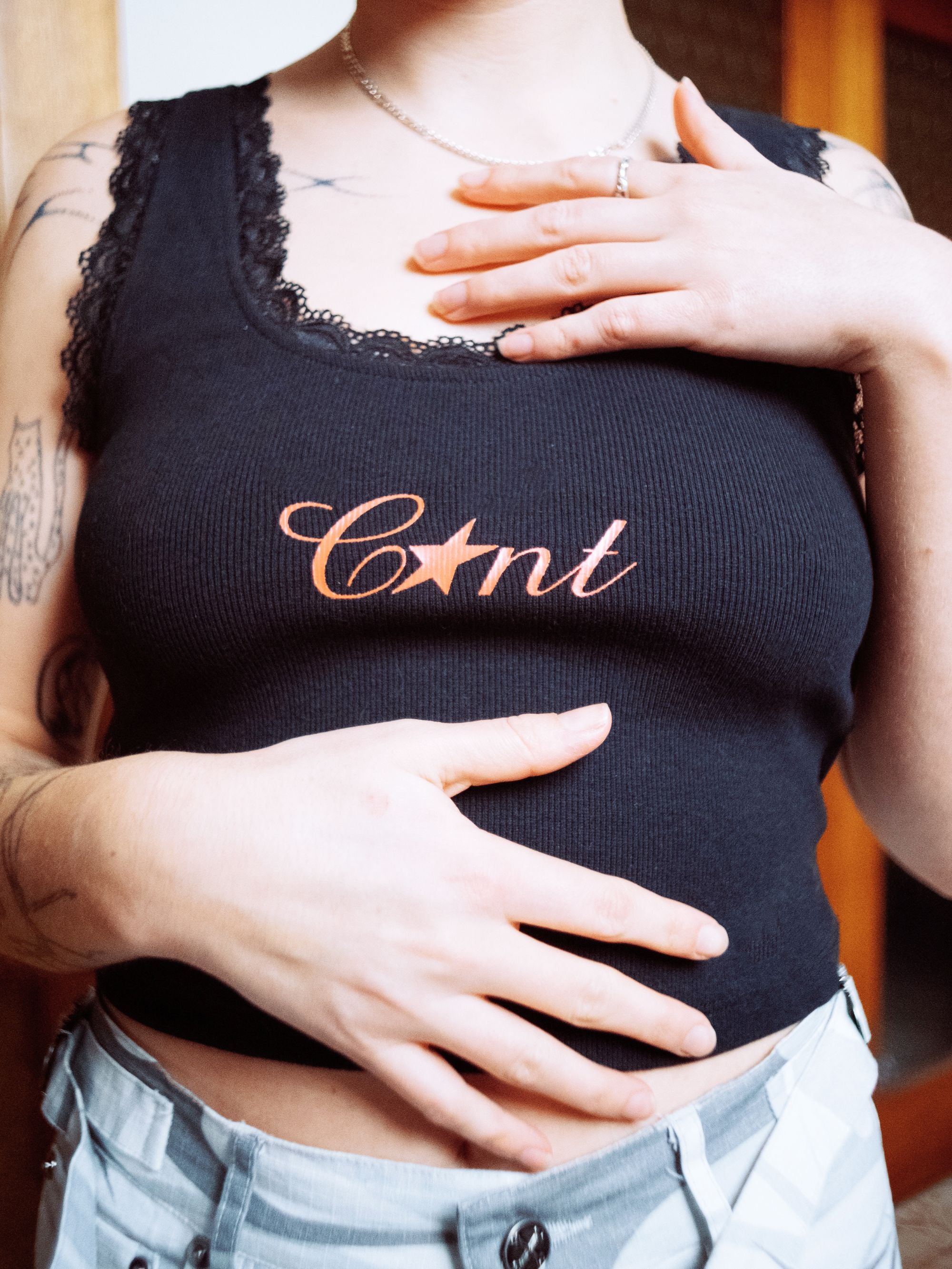 C-Bomb Lace Crop - Black