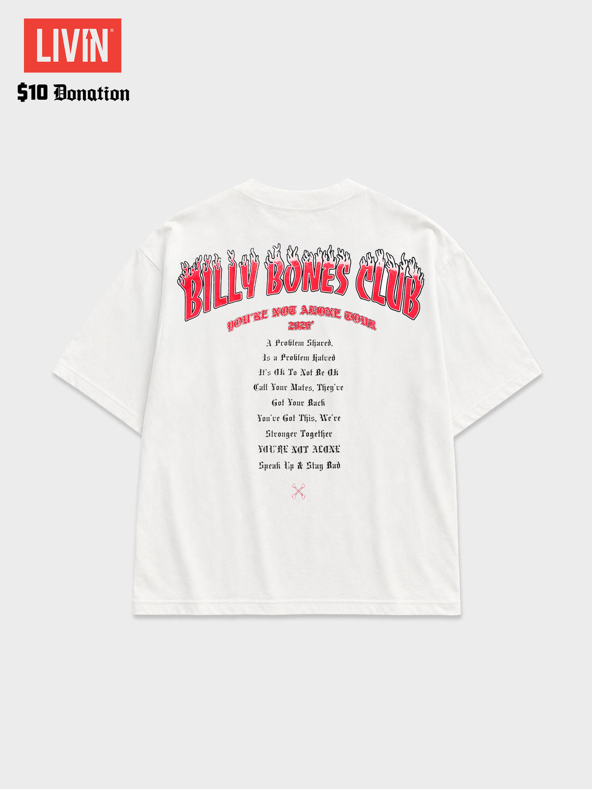 You're Not Alone Slub Tee - Vintage White