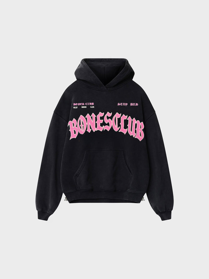 Bones Club Hoodie - Black/Pink