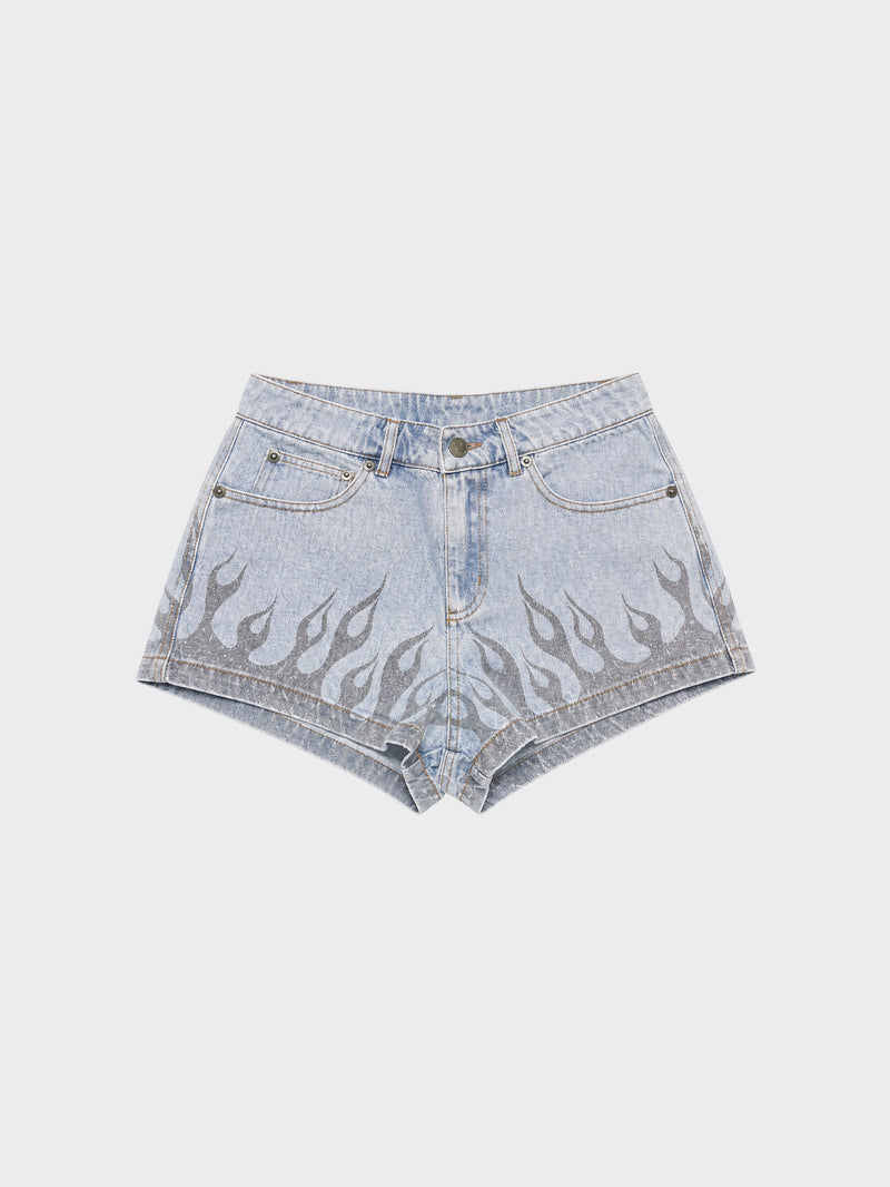 Burner Denim Fem Shorts  - Washed Blue