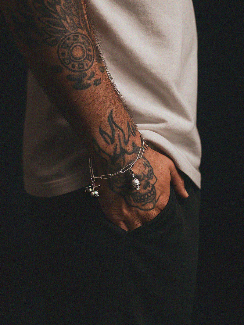Bones Charm Bracelet - 925 Silver