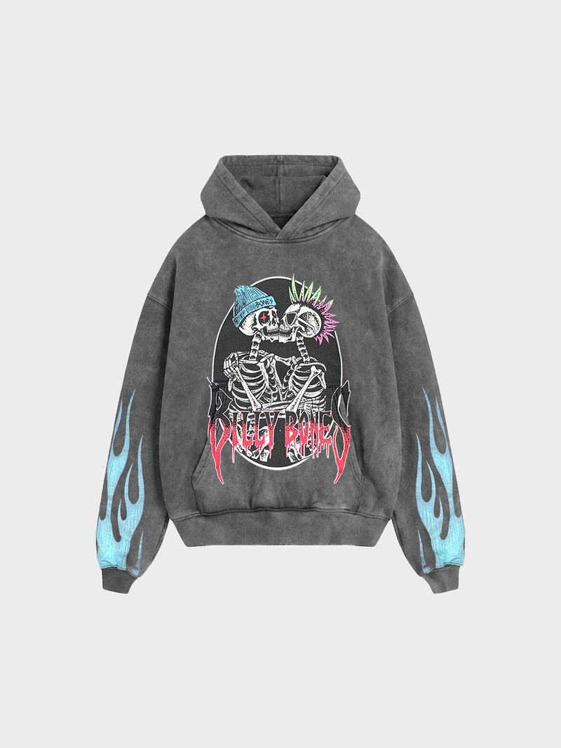 Punk Lover's Hoodie - Washed Black